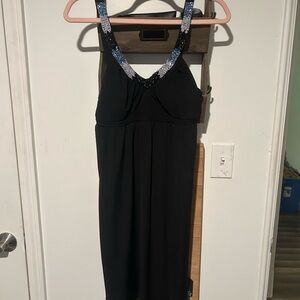 Black Dress with Sequin Straps